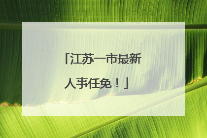 江苏一市最新人事任免！