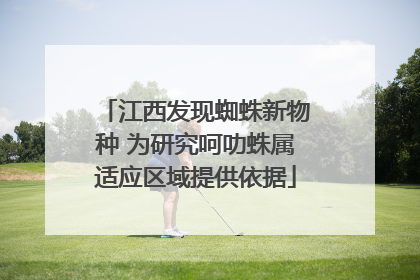 江西发现蜘蛛新物种 为研究呵叻蛛属适应区域提供依据