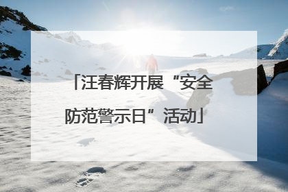 汪春辉开展“安全防范警示日”活动