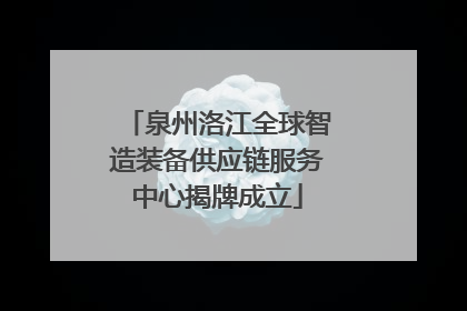 泉州洛江全球智造装备供应链服务中心揭牌成立