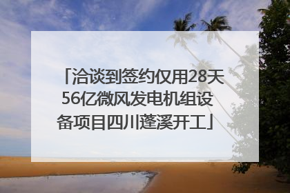洽谈到签约仅用28天 56亿微风发电机组设备项目四川蓬溪开工