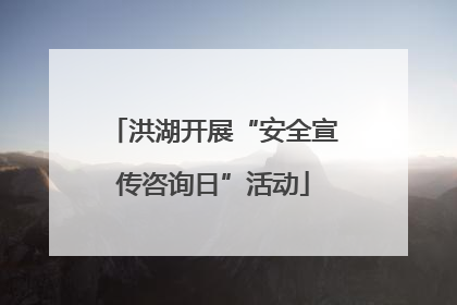 洪湖开展“安全宣传咨询日”活动