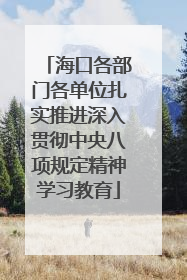 海口各部门各单位扎实推进深入贯彻中央八项规定精神学习教育