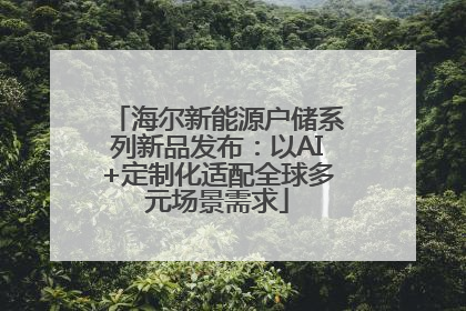 海尔新能源户储系列新品发布：以AI+定制化适配全球多元场景需求
