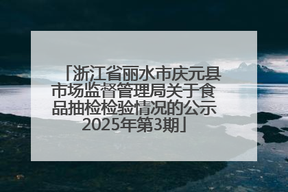 浙江省丽水市庆元县市场监督管理局关于食品抽检检验情况的公示2025年第3期