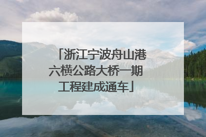 浙江宁波舟山港六横公路大桥一期工程建成通车