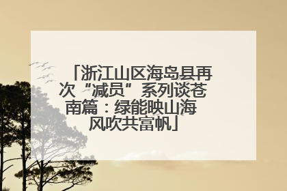 浙江山区海岛县再次“减员”系列谈苍南篇：绿能映山海 风吹共富帆