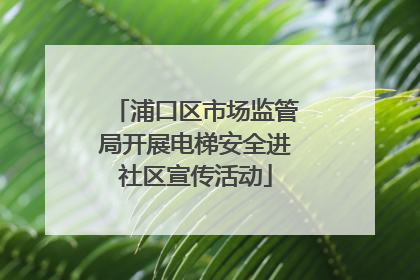 浦口区市场监管局开展电梯安全进社区宣传活动