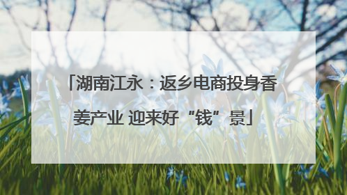 湖南江永：返乡电商投身香姜产业 迎来好“钱”景