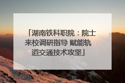 湖南铁科职院：院士来校调研指导 赋能轨道交通技术攻坚