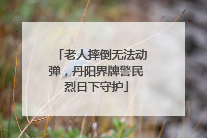 老人摔倒无法动弹，丹阳界牌警民烈日下守护