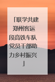 联学共建 郑州客运段高铁车队党员干部助力乡村振兴