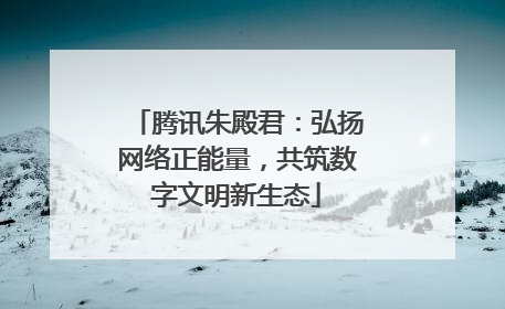 腾讯朱殿君：弘扬网络正能量，共筑数字文明新生态