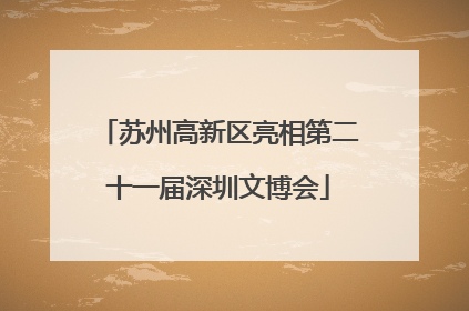 苏州高新区亮相第二十一届深圳文博会