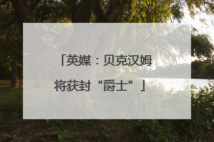 英媒：贝克汉姆将获封“爵士”