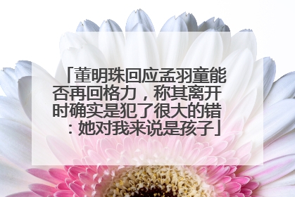 董明珠回应孟羽童能否再回格力，称其离开时确实是犯了很大的错：她对我来说是孩子
