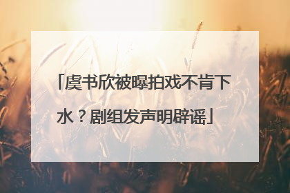 虞书欣被曝拍戏不肯下水？剧组发声明辟谣