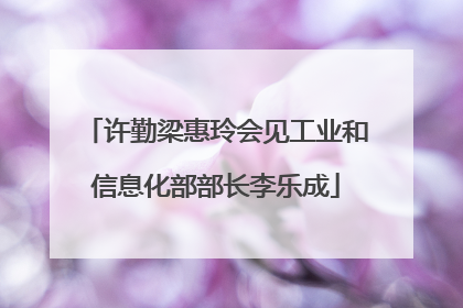 许勤梁惠玲会见工业和信息化部部长李乐成