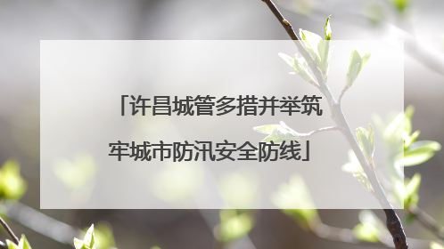 许昌城管多措并举筑牢城市防汛安全防线