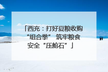西充：打好夏粮收购“组合拳” 筑牢粮食安全“压舱石”