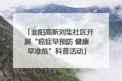 襄阳高新刘集社区开展“癌症早预防 健康早准备”科普活动