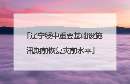 辽宁绥中重要基础设施汛期前恢复灾前水平