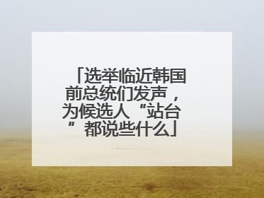 选举临近韩国前总统们发声，为候选人“站台”都说些什么