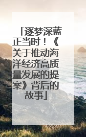 逐梦深蓝正当时！《关于推动海洋经济高质量发展的提案》背后的故事