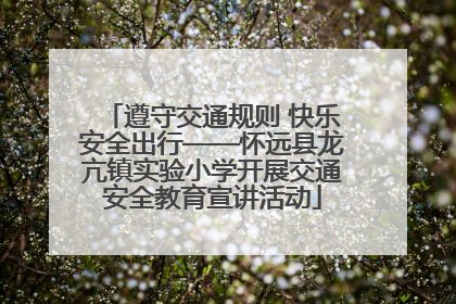 遵守交通规则 快乐安全出行——怀远县龙亢镇实验小学开展交通安全教育宣讲活动