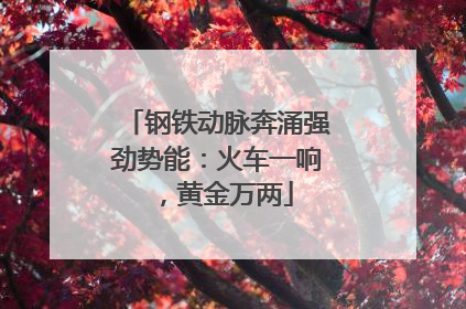 钢铁动脉奔涌强劲势能：火车一响，黄金万两
