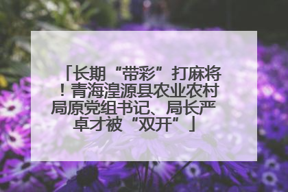 长期“带彩”打麻将！青海湟源县农业农村局原党组书记、局长严卓才被“双开”