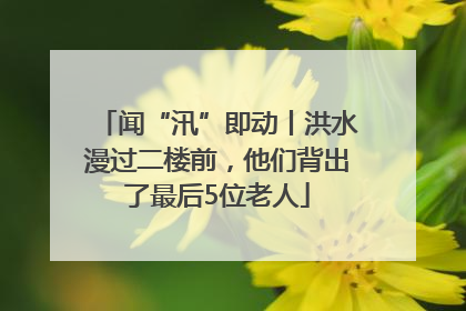 闻“汛”即动丨洪水漫过二楼前，他们背出了最后5位老人