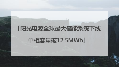 阳光电源全球最大储能系统下线 单柜容量破12.5MWh