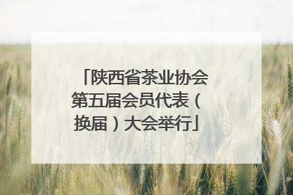陕西省茶业协会第五届会员代表（换届）大会举行