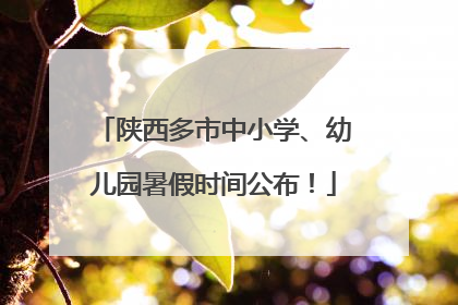 陕西多市中小学、幼儿园暑假时间公布！