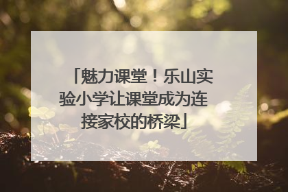 魅力课堂！乐山实验小学让课堂成为连接家校的桥梁