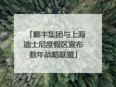 顺丰集团与上海迪士尼度假区宣布数年战略联盟