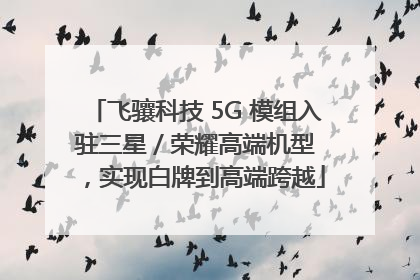 飞骧科技 5G 模组入驻三星 / 荣耀高端机型，实现白牌到高端跨越
