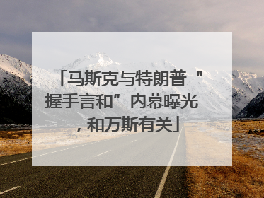 马斯克与特朗普“握手言和”内幕曝光，和万斯有关