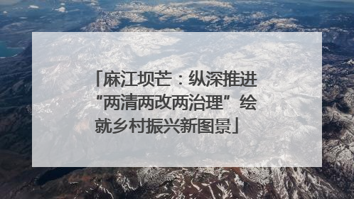 麻江坝芒：纵深推进“两清两改两治理”绘就乡村振兴新图景