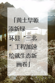 黄土旱塬添新绿——环县“三北”工程加速绘就生态新画卷