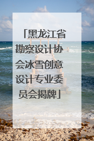 黑龙江省勘察设计协会冰雪创意设计专业委员会揭牌