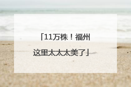 11万株！福州这里太太太美了