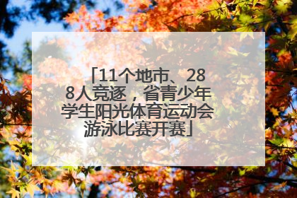 11个地市、288人竞逐，省青少年学生阳光体育运动会游泳比赛开赛
