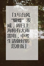 1号台风“蝴蝶”发威，周日上海将有大雨雷电，中考生请做好防范准备