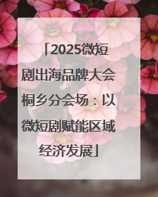 2025微短剧出海品牌大会桐乡分会场：以微短剧赋能区域经济发展