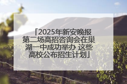 2025年新安晚报第二场高招咨询会在巢湖一中成功举办 这些高校公布招生计划