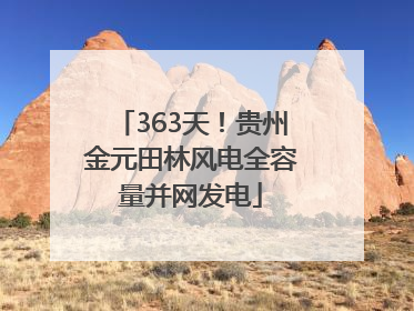 363天！贵州金元田林风电全容量并网发电