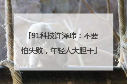 91科技许泽玮：不要怕失败，年轻人大胆干