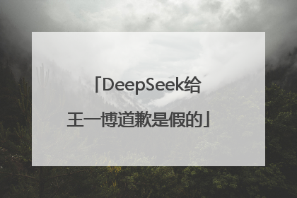 DeepSeek给王一博道歉是假的
